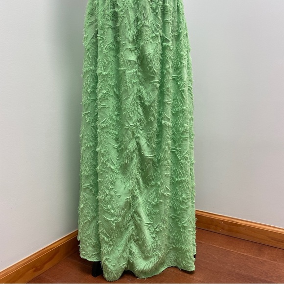 Cult Gaia- Theia Cutout Backless Maxi Dress Green Textured Size Large Vacation - Picture 8 of 16